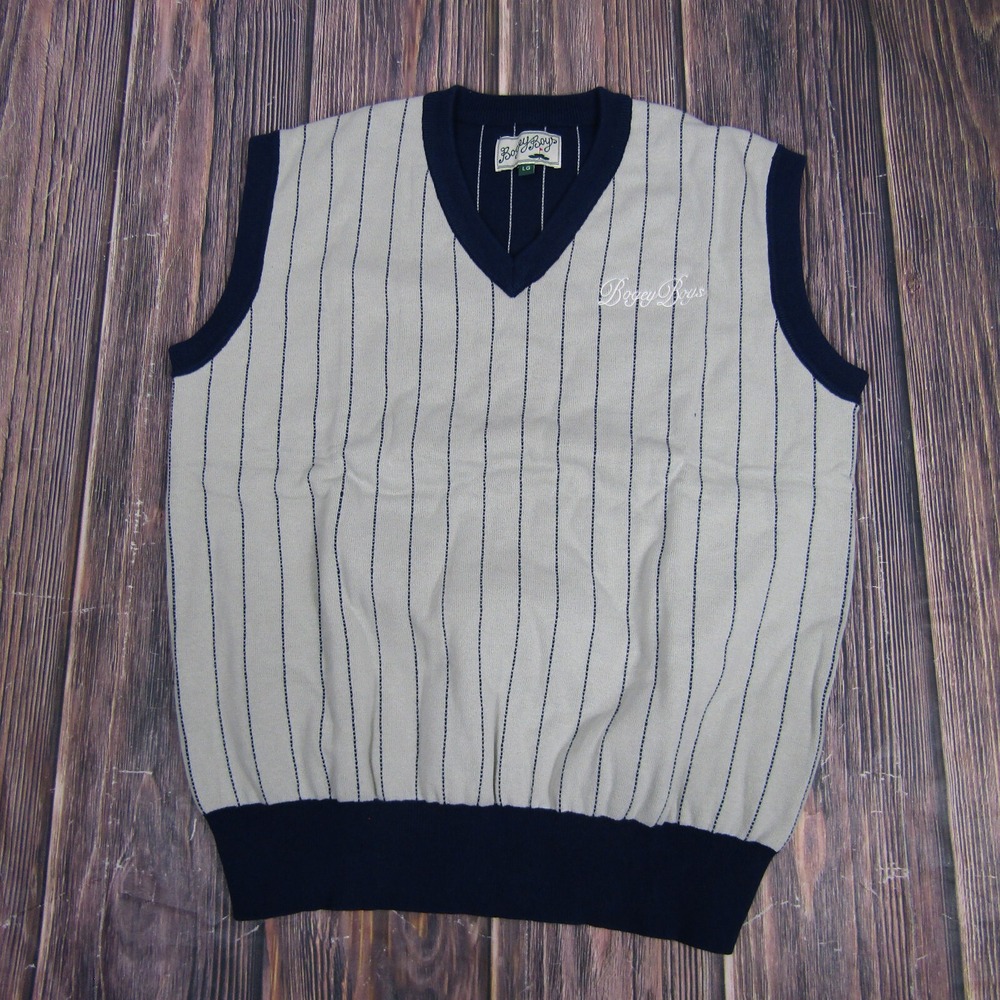 Bogey‎ Boys NEW Mens Large Gray Pinstripe V Neck Golf Vest Macklemore
